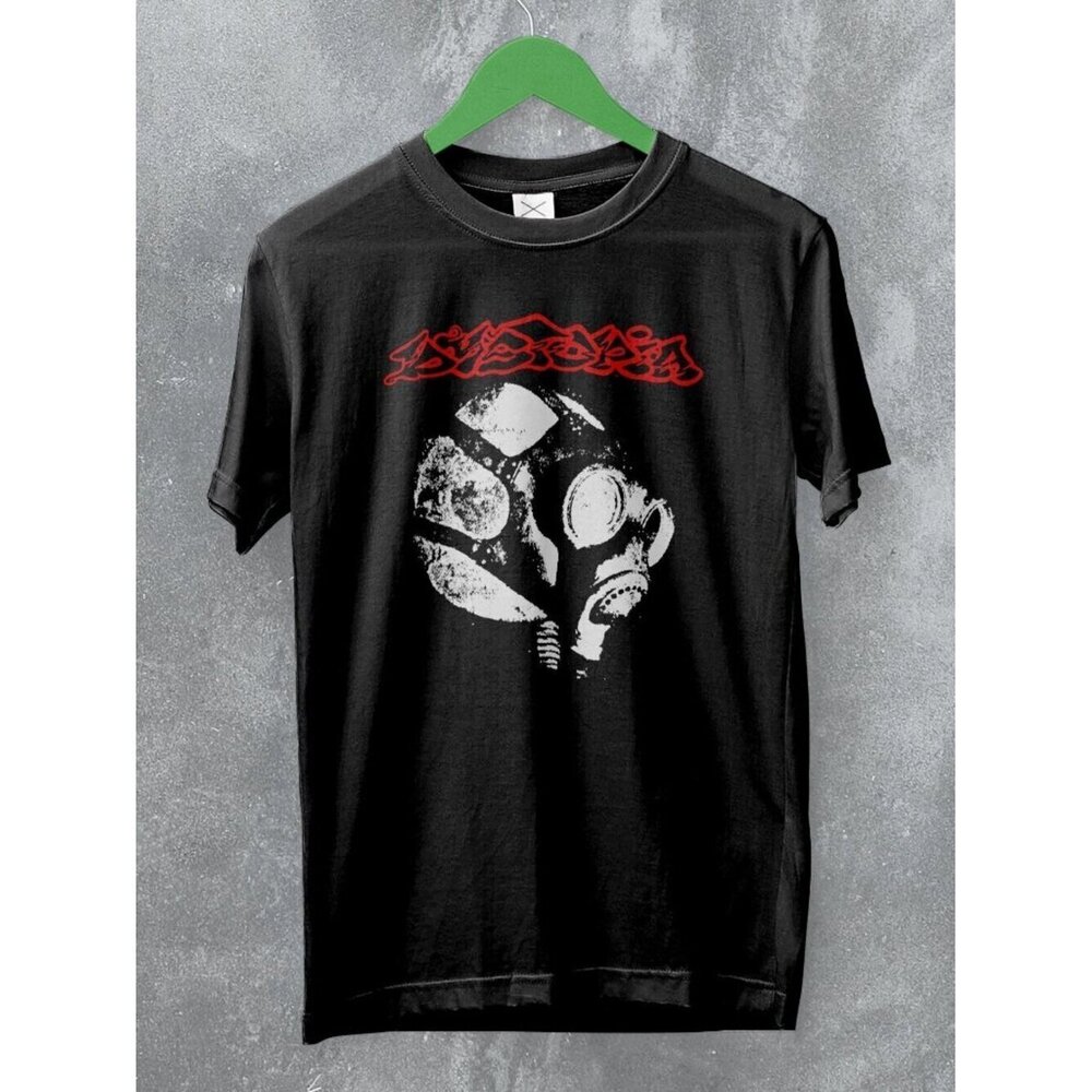 Dystopia Gas Mask Heavy Metal Band Music Graphic Fan Art T-Shirt .